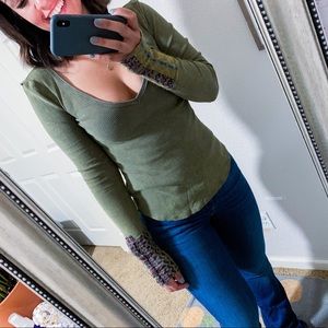 Free people green long sleeve